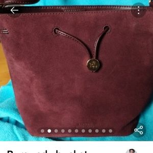 Burgundy bucket bag by Ralph Lauren